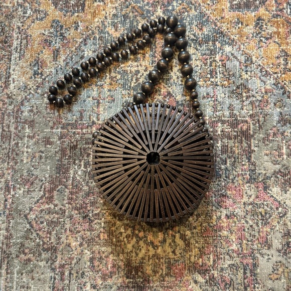 Cult Gaia Luna Bamboo Crossbody Bag, Dark Brown - Picture 3 of 8